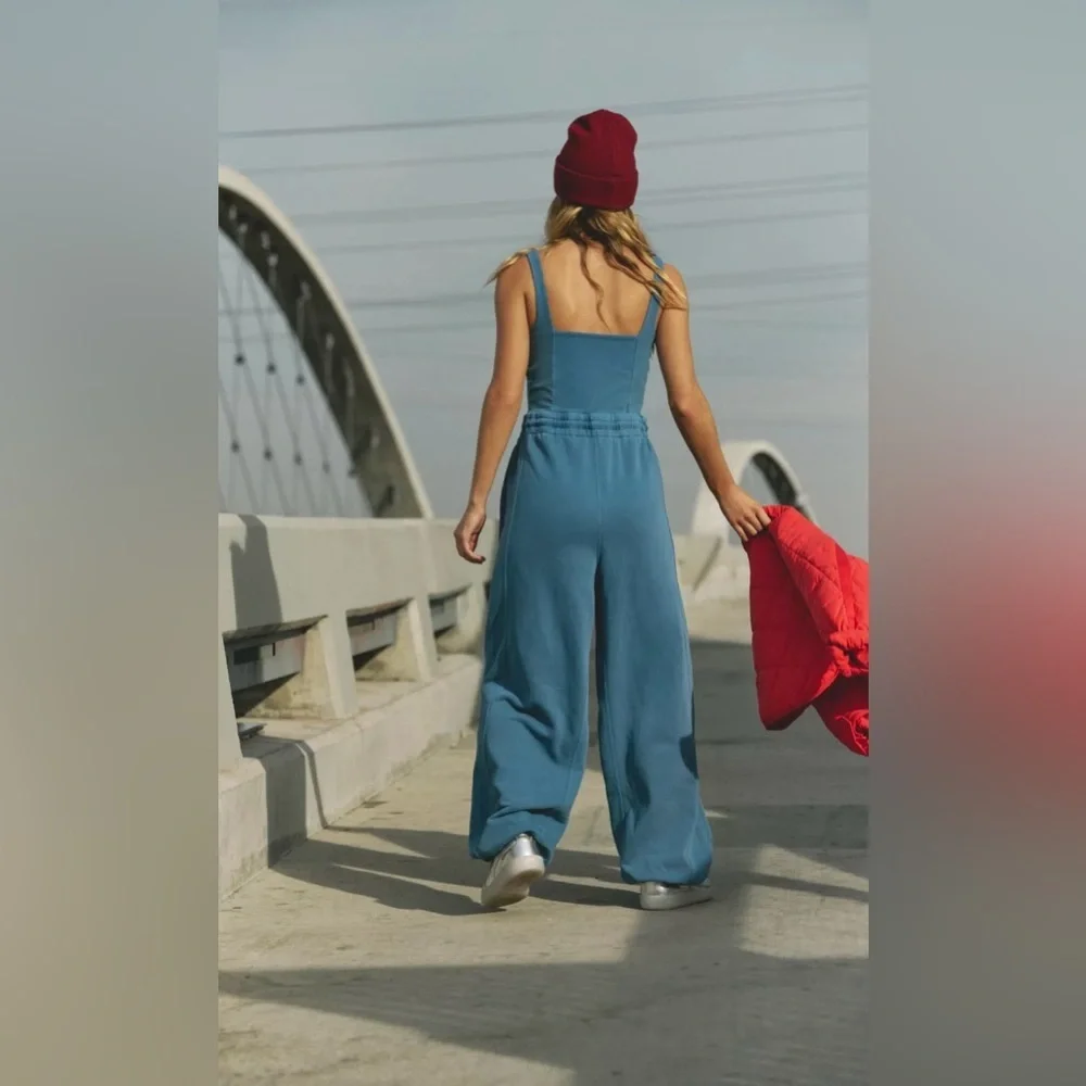 NWT Free People Movement XL Inbound Onesie in Skyline Misty Blue Jumpsuit $128 - Picture 2 of 12